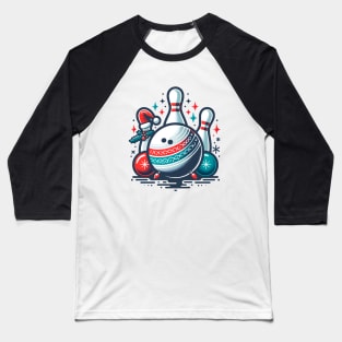 Bowling Christmas Baseball T-Shirt